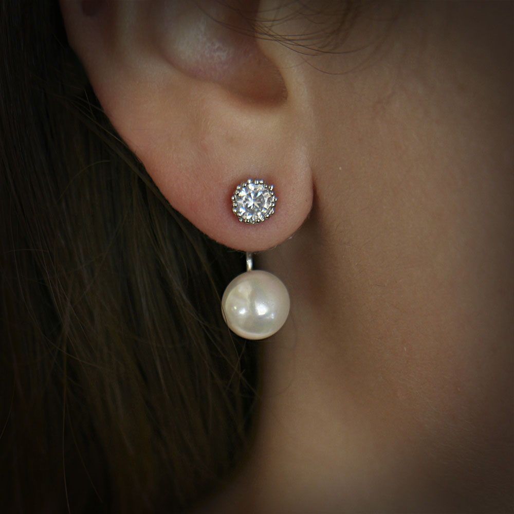 Aros con perla natural
