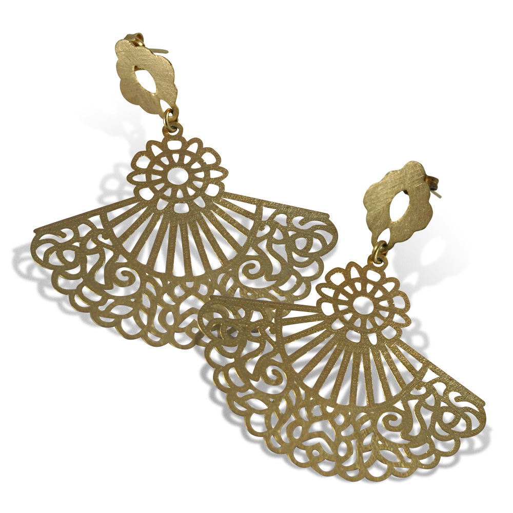 Aros Abanico en Oro
