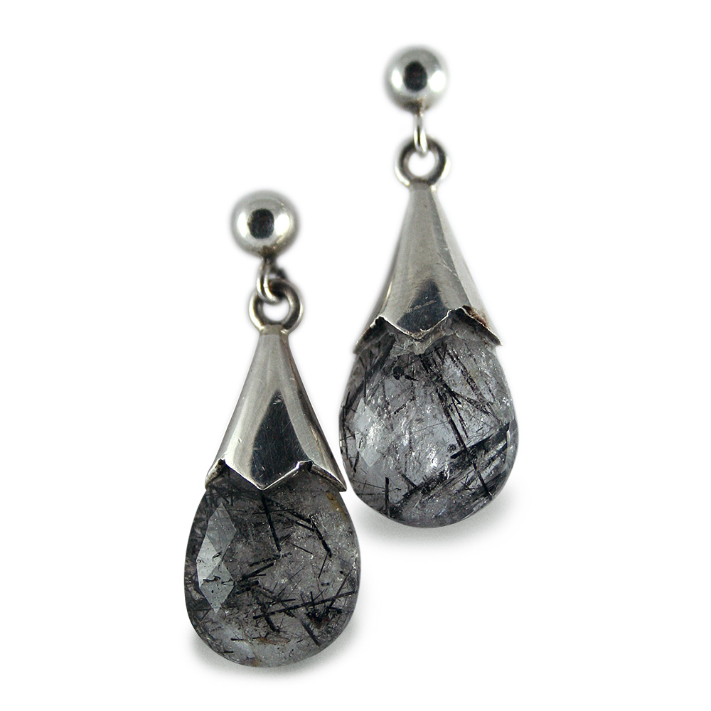 Aros de Cuarzo Rutilado y Plata